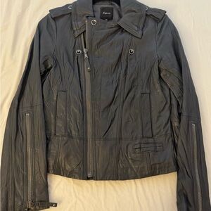 Dark Grey leather coat